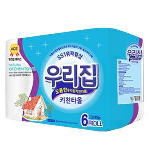 국산 도톰한 주방 키친 타올 130매 6롤 치킨 타월