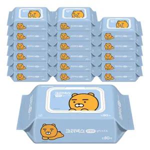 [크리넥스]크리넥스 수앤수 캡 카카오 80매X18팩 물티슈