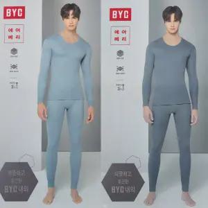 BYC 에어베이직 남성 내복상하세트 두꺼운 보온메리 남자겨울 보온내의 에어메리 환절기 면내의
