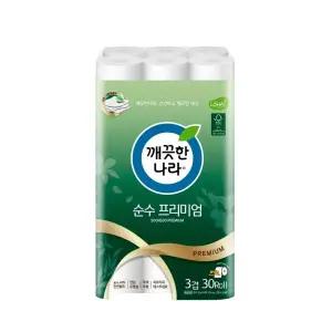 깨끗한나라 순수 프리미엄 화장지/휴지/두루마리/대용량/벚꽃/로맨틱/천연/펄프/업소용/벗꽃/미래생활/