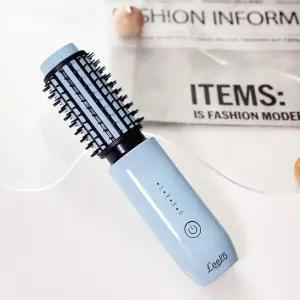 Leeko 무선 빗 브러시 고데기 뿌리볼륨 S컬 C컬 웨이브 블루