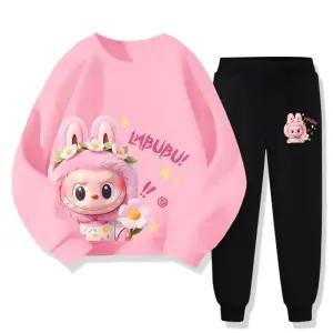 아벨리 라부부 맨투맨 바지 상하의 키즈 겨울 기모 가을 여아 긴팔 남아 라운드