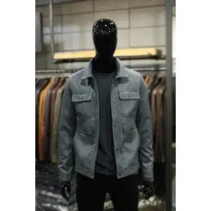 빠니깔레 에코레더 트러커점퍼스타일 인조가죽 숏버튼블루종 m-ipjp04bl