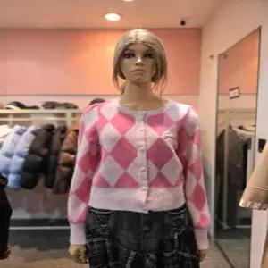 [에고이스트] 아가일 자수포인트 니트 가디건  ER4JK-100