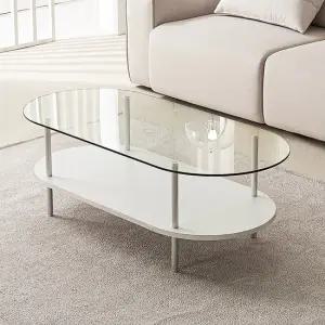 노엘 타원형 1200 화이트 유리테이블