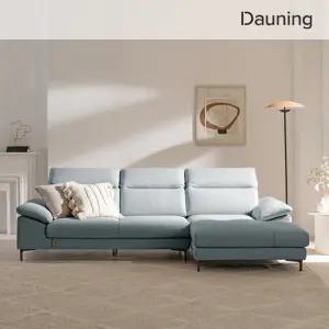 [가죽클리너 증정][다우닝] 아지오 4인카우치 헤드레스트 전체 통가죽 소파