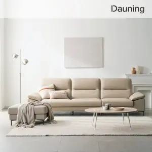 [가죽클리너 증정][다우닝] 아지오 3.5인 전체 천연가죽 소파+스툴