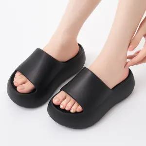 솜솜스퀘어 여성 통굽 슬리퍼 5cm 키높이 발편한 쿠션 사무실 실내화