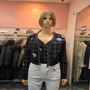 [에고이스트] 플라워 패턴 자카드 니트 집업 가디건  ES1KG-660