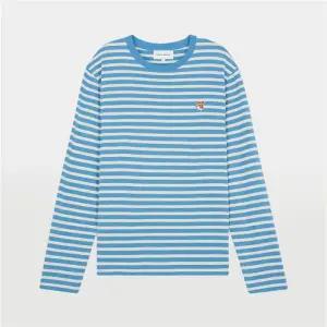 메종키츠네 폭스 헤드 패치 남녀공용 스트라이프 티셔츠 LM00105KJ0046 S443