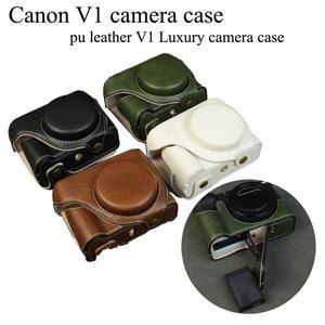 Canon V1 오픈 배터리용 PU 가죽 카메라 케이스 가방 바디 커버 직접