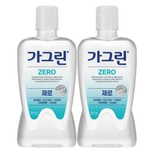 가그린 제로 구강청결제 750ml x2개/청결/치아/관리/식후/입속/입냄새/충치/예방/질환/향기/청결제/상큼한