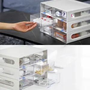6칸 수납 서랍 플라스틱 서랍장 티백 믹스커피 약품 보관함 약서랍 펜트리 수납함 정리함