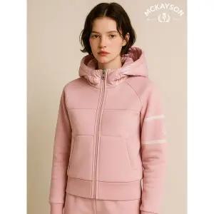 [아웃도어스/맥케이슨]여성 니트 하이브리드 후드 구스다운 패딩점퍼 핑크 MCW4JD637PNK