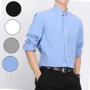 남성 긴팔 옥스포드 셔츠 정장 캐주얼 데일리 면 소재 버튼다운 칼라 봄 가을
