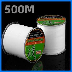 흰색 세미 플로팅 낚시 라인 500m 모노 필라멘트 나일론 바위 바다 미끼 극 고품질 내마모성 낚시 액세서리