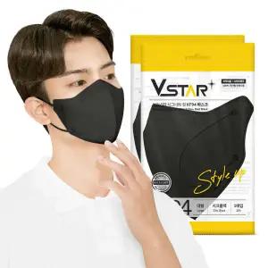 미라클하우스 KF94 새부리형 시크블랙 100매 대형/성인용 컬러 개별포장 국산자재 일회용마스크 717090