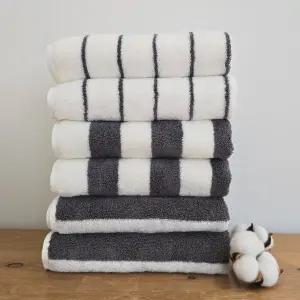 무한타올 그레이 모달혼방 세면타월 180g 호텔수건 3매