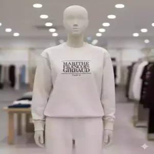 마리떼 marithefrancoisgirbaud CLASSIC LOGO EMBROIDERY SWEATSHIRT (BRUSHED) oatmeal