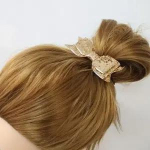 리본 스팽글 집게 금색 비즈 더블 머리핀 공주 헤어핀 공주 블링 올림머리 묶음머리