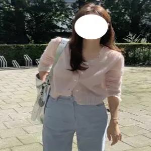 타낫st 코튼 로우넥 레이스가디건 인스타감성 봄가디건 데이트룩