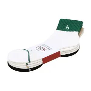 헤지스 골프 여성 26SS [ONLINE EXCLUSIVE] 화이트 컬러배색 면혼방 중목 양말 3종 세트 HWSS6E903OW