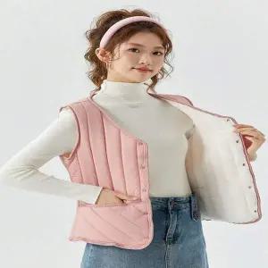 여성 NW95PC02 3컬러 겨울철 보온성 좋은 털안감 방한 패딩조끼