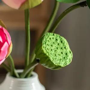 연잎 연꽃 조화 가짜꽃 화분 법당 인테리어 열매