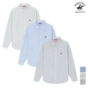 비버리힐즈폴로클럽 사계절 스트라이프 옥스포드 긴팔 셔츠 3컬러