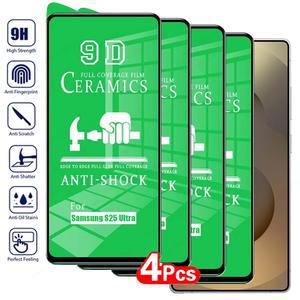 삼성 갤럭시 S26 S25 S24 울트라 S23 S22 S21 S20 아님) 4PCS 세라믹 FE용 클리어 스크린 플러스용 (갤럭시 보호필름 유리 필름