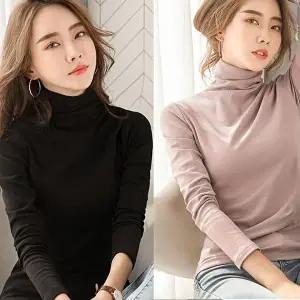 겨울 기모 목티 폴라 티셔츠 무지 기본이너 레이어드 (KYR-W7A22D4)