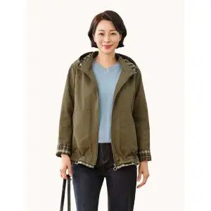 [Elegance Madam]루이스 체크 배색 트렌치 점퍼 KYV3JP01_P417043836