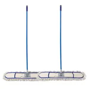 리스킹걸레 무기름백색+철코팅봉 2세트 대걸레 먼지청소 매장 체육관 빌딩