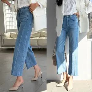링사절개크롭데님 96플레이스 봄 링사 절개 키작녀 청바지