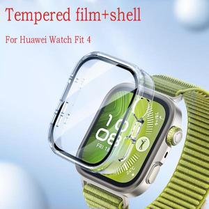 화웨이 워치핏 4 프로, 스마트워치용 강화유리 케이스, 3 커버 액세서리 포함 스크린 보호필름