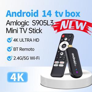 Amlogic S905l3 안드로이드 14.0 H96 Max TV 스틱 쿼드 코어 4K 비디오 WiFi 음성 비서 리모컨 2GB 미디어