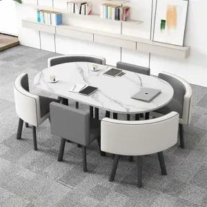 6인용 원탁 상담 원형 테이블 회의실 의자 세트 탁자