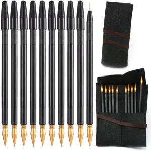 스크래치 컬러 펜 듀얼 팁/스크래치 페이퍼 스틱 스타일러스 도구 아트 페인팅/전문가 에디션/블랙 골드