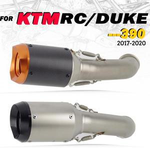 오토바이 배기 시스템 머플러, 카본 이스케이프 중간 링크 파이프, DUKE 125 250 390 2017-2020, 51mm