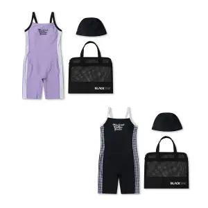 [블랙야크키즈](강남점)생존수영 수업용으로 제안드리는 여아전용 수모+바디슈트+전용 가방 [비키생존수...