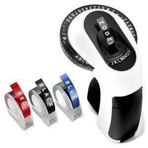 Zodzi 엠보싱 라벨 메이커, 빈티지 수동 레트로 메이커 기계, 가정 주방 사무실 학교 용품용, 올드 스쿨 엠보서, 3롤 9mm 3D 라벨러 방수 테이프