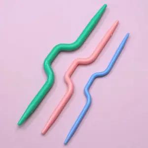 활모양 트위스트 뜨개질 도구 꽈배기 바늘 뜨개질용품 뜨개바늘