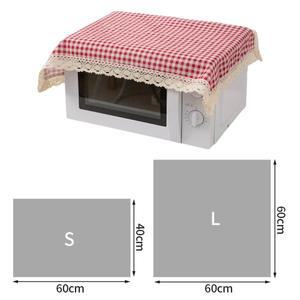 호환 면린넨 먼지 커버  격자 무늬 인쇄 전자 레인지 오븐 식탁보  가정용 보호대 캐비닛 천