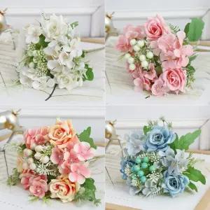 센터피스 플라워 데코 조화 인조 장미 로즈 부케 러블리꽃다발 인테리어 소품 웨딩 졸업식
