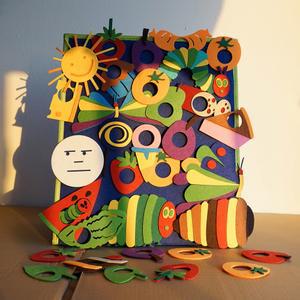 펠트 보드 이야기 조기 위한 애벌레 아주 앞치마 35개 배고픈 액세서리 학습을 그림책 교구 세트