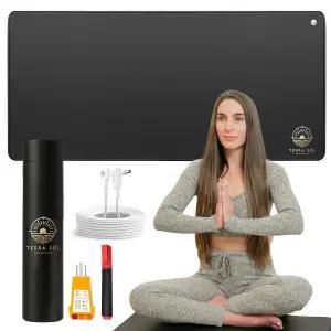 테라솔 발용 접지 매트 - 수면 개선 및 염증 감소를 위한 프리미엄 29x12.5인치 15피트 코드 안전 테스터가