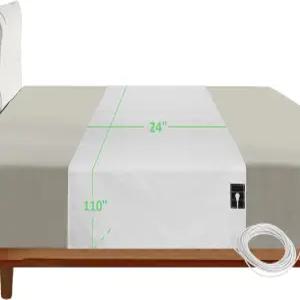 메리스키 접지 시트 접지된 하프 플랫 24인치 x110인치 모든 침대 크기 코드 및 클립이 있는 전도성 수면용