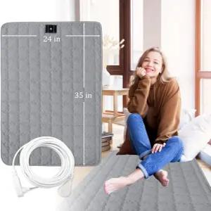 발용 LAXVAPIU 접지 매트 실버 섬유 면 매트리스 퀼트 패드 연결 클라우드 침구(회색 24x35인치)