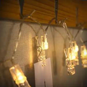 가랜드 LED사진가랜드 5M LED전구 LED집게 클립 전구 웜색 . 집게 10구 LED사진집게 LED 1 LED집게등