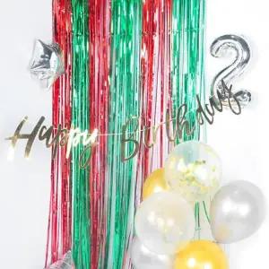 은박수술커튼 파티장식 레드그린 홈파티소품 할로윈파티소품 할로윈파티장식 홈파티 믹스